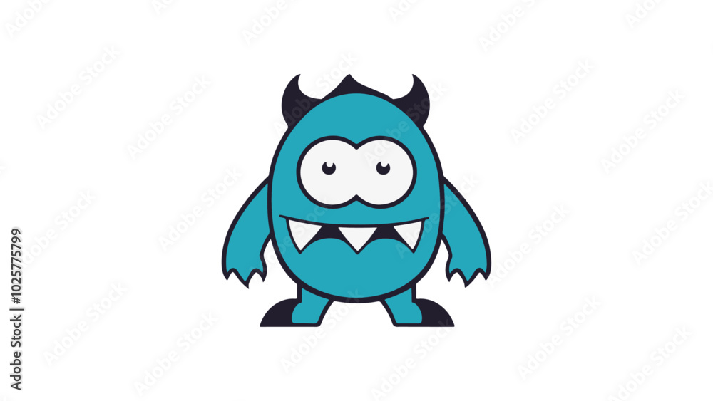 Fototapeta premium silly monster simple vector illustration