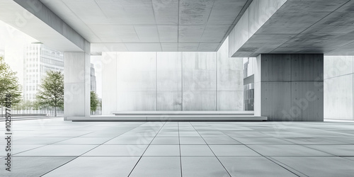 Architectural Square Platform Perfect for Auto Product Display Advertising Background