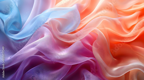 Abstract background of soft, flowing, colorful fabric.