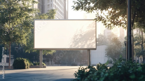 Wallpaper Mural Large clear billboard with empty copy space in a sunny urban space, ideal for mockup advertising displays. Torontodigital.ca