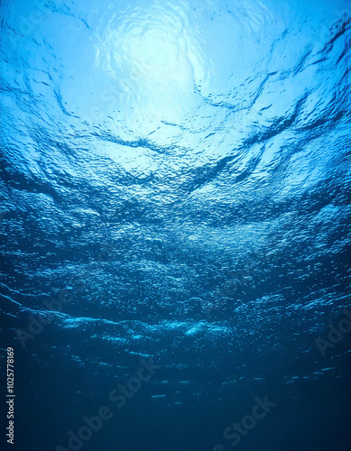 水面　水中　海の底　波　背景 Generative AI	

