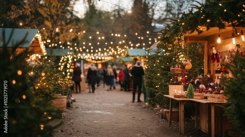 Community Christmas event with local traditions, heartfelt decorations, warm tones, lively atmosphere