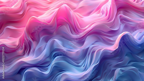 Abstract pink and blue wavy background.