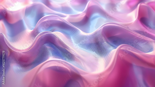 Abstract pink and blue wavy textured background.