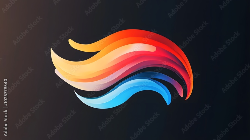 Obraz premium Abstract Colorful Swirling Design on Dark Background