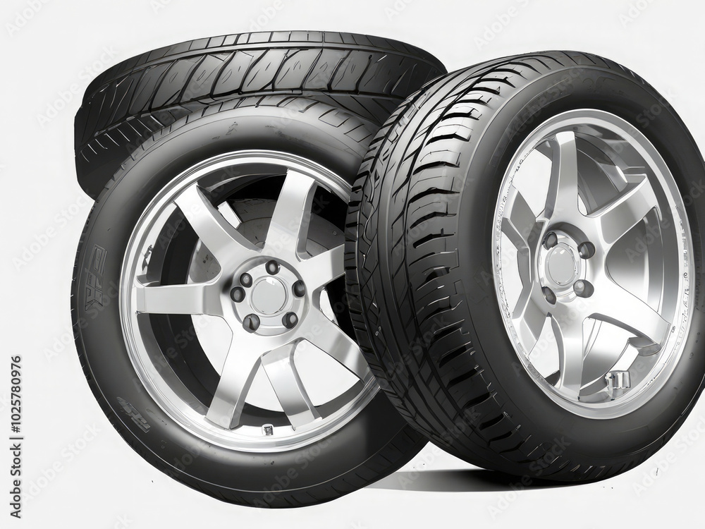 Obraz premium car wheel isolated on white