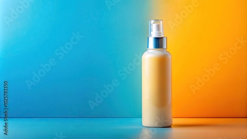 Cream bottle on colorful background