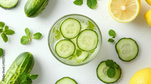 Refreshing Cucumber Drink with Lemon and Mint