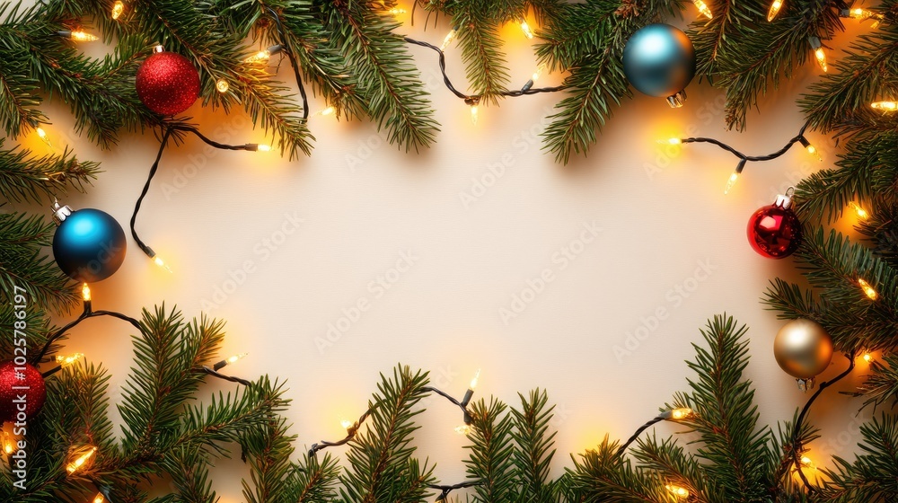 Festive Aerial View of Christmas Decorations Festive Aerial View of Christmas Decorations