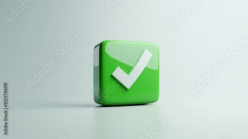 Wallpaper Mural Digital Approval Concept - Green Checkmark Button Symbolizing Validation on White Background Torontodigital.ca