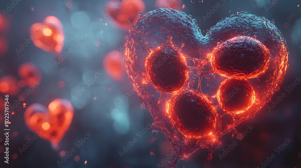 Stem Cells Forming Heart Illustration Concept Stem Cells Forming Heart Illustration Concept