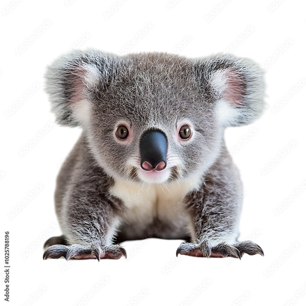 Baby koala isolated transparent background