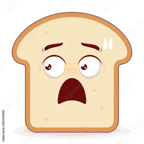 bread surprised face cartoon cute