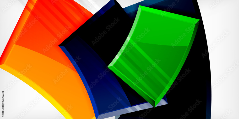 Obraz premium Vector abstract color geometric shapes. Illustration For Wallpaper, Banner, Background, Card, Book Illustration, landing page