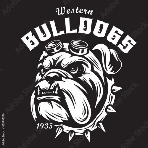 Vintage illustration of a bulldog's head