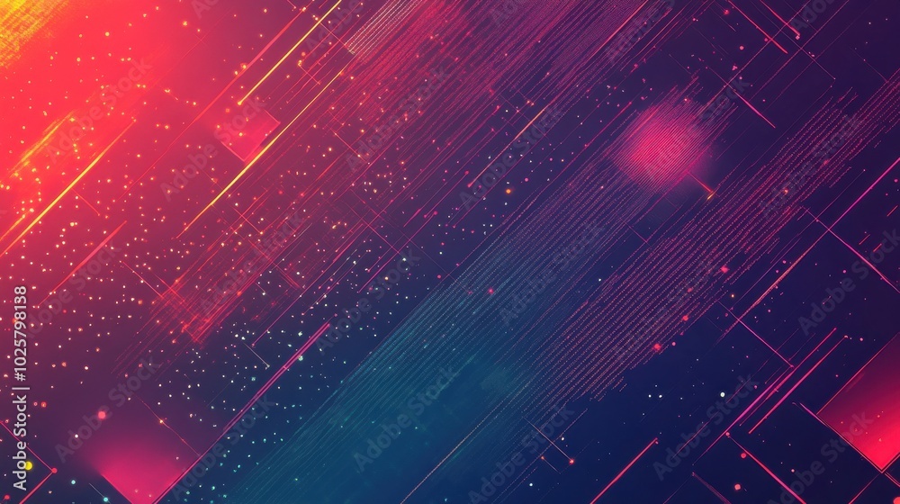 Modern technology illustration with square grid. Technology banner template cubes texture. Digital geometric abstraction with lines and dots