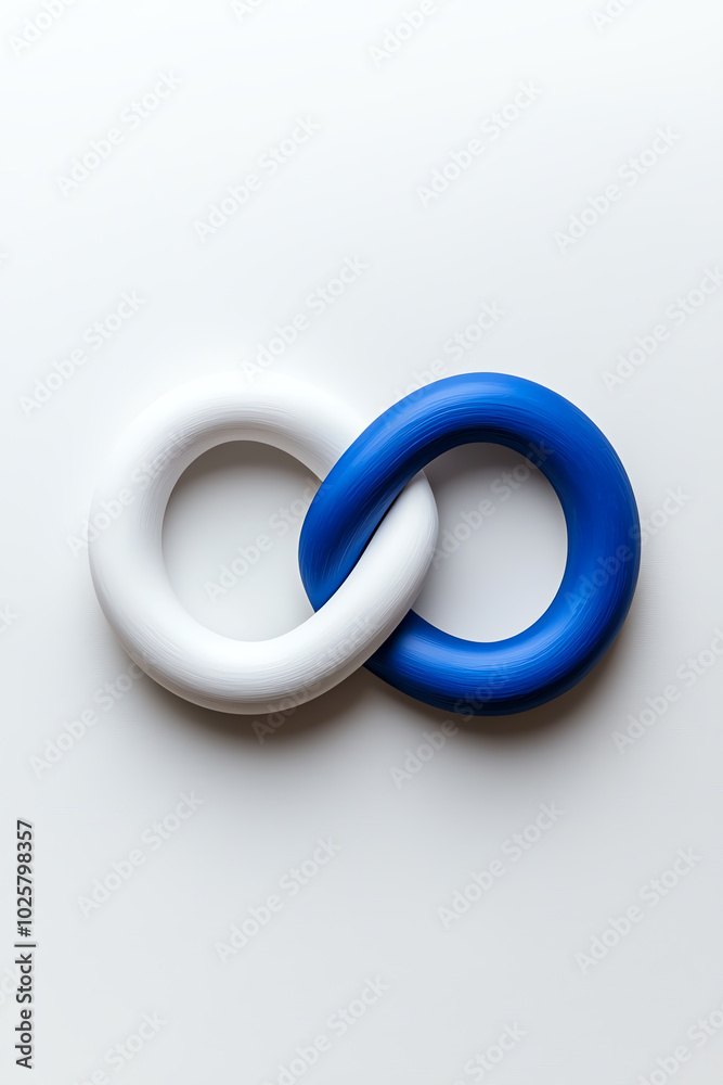 Colorful twist knot, white isolate background Colorful twist knot, white isolate background