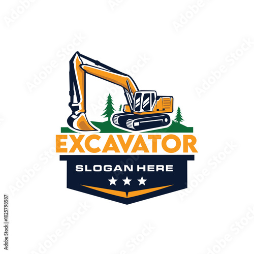 Excavating company emblem logo vector. Best for excavating related industry