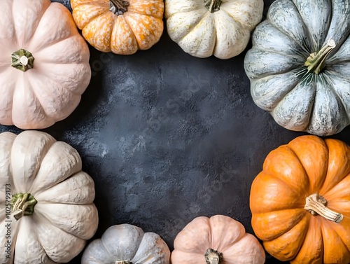 pumpkins on a black background