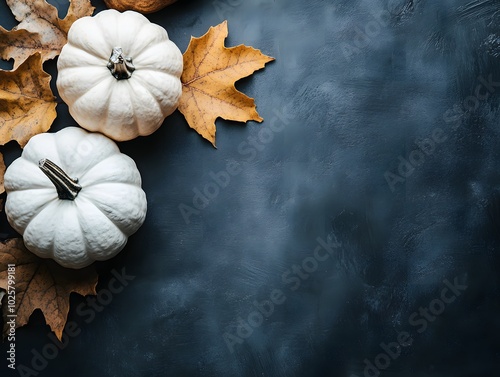 Pumpkins on black  background 
