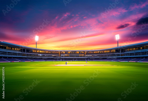 Cricket Stadium A Glorious Twilight