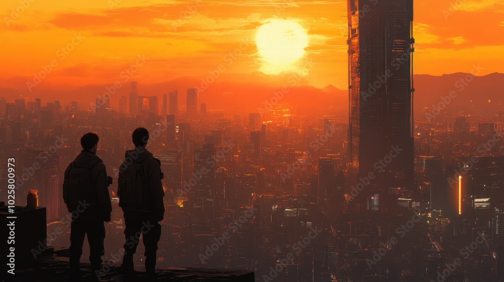 Futuristic Cityscape at Sunset Futuristic Cityscape at Sunset