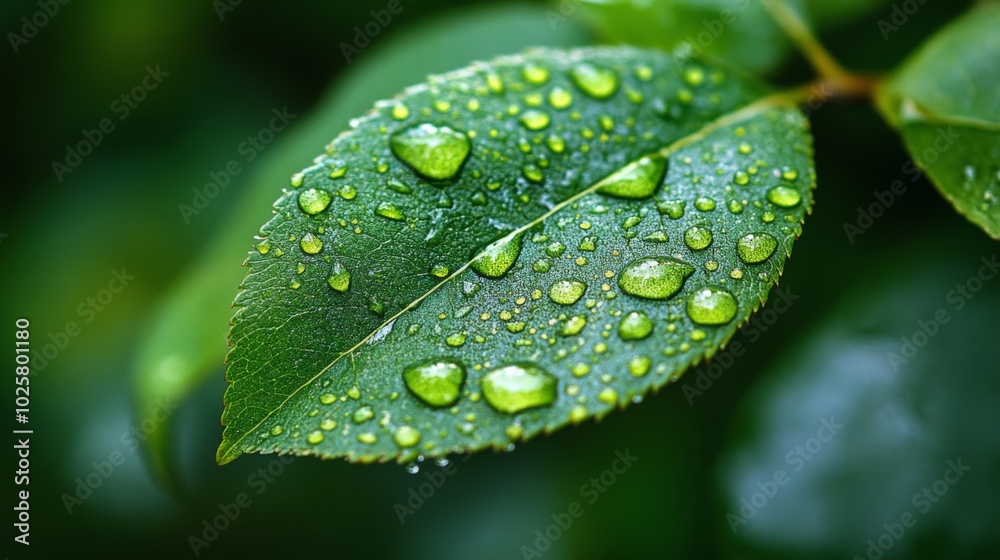 Leaf with Water Droplets