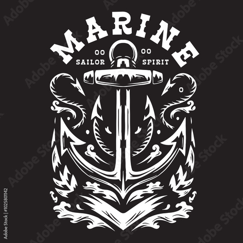 Vintage illustration of a ship anchor