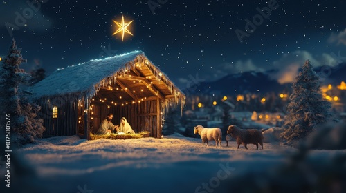 The Nativity Scene at Night