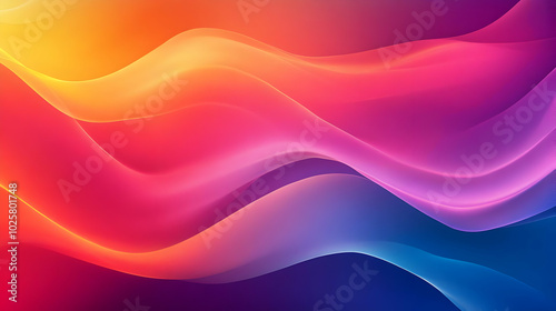 Vivid Abstract Background with Flowing Waves of Color