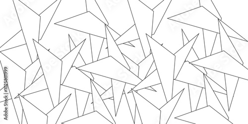 : Abstract background with liens and triangles shape on white background. White and grey geometric overlapping rectangle pattern Geometric background soft shadows as patten ..White polygon textured .	