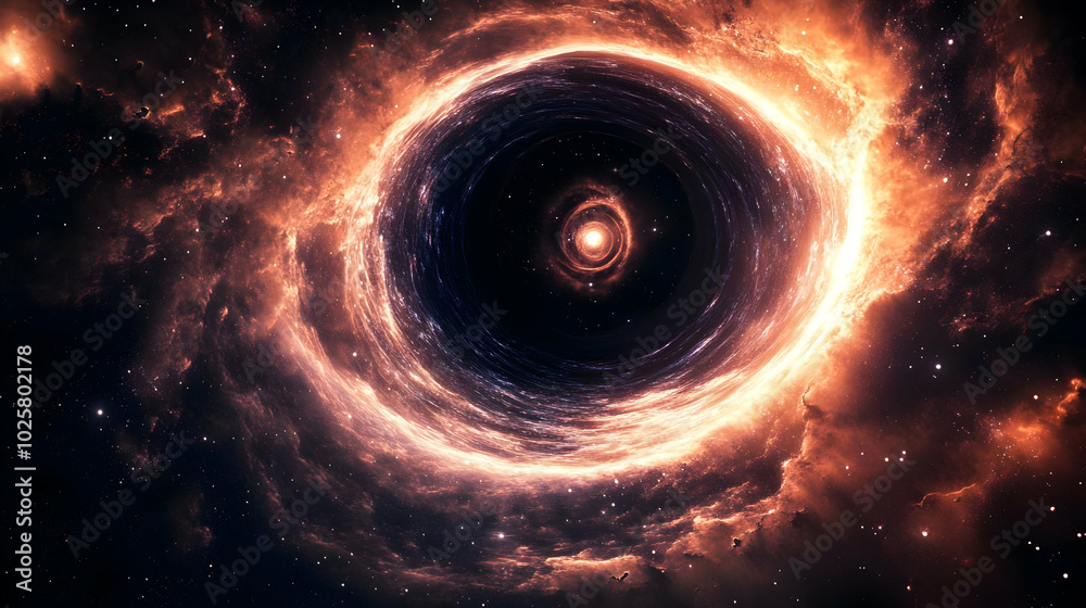 A swirling vortex of cosmic energy in a fiery nebula A swirling vortex of cosmic energy in a fiery nebula
