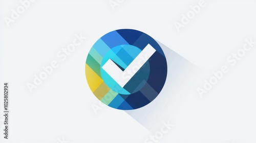 Free Download A modern check mark icon in a circular design, symbolizing approval, success, and completion with vibrant colors. - GFXLoad