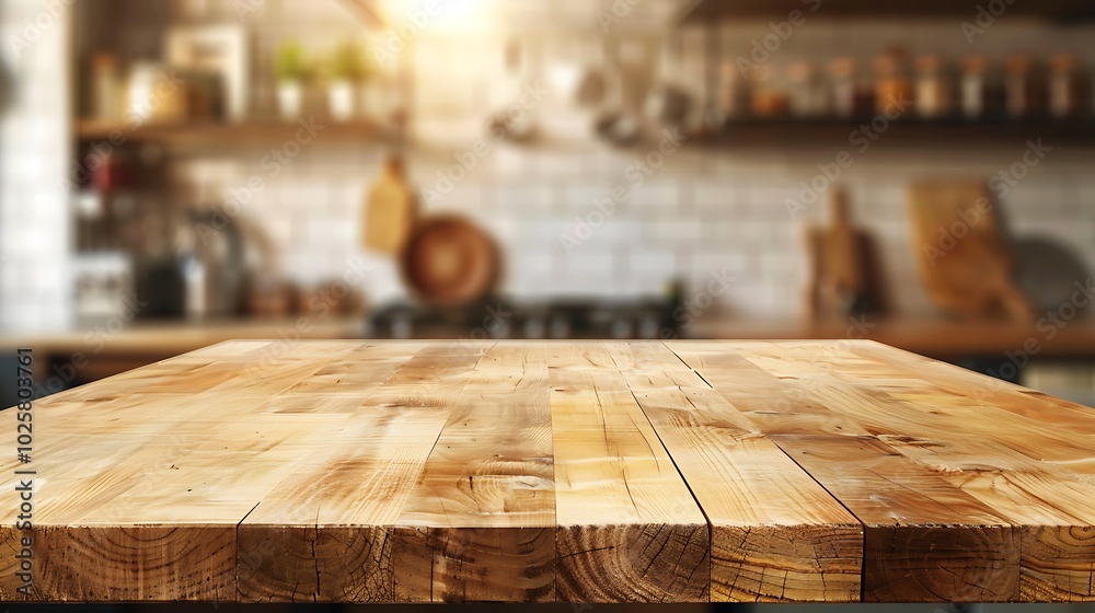Empty wooden table and blurred background of bar interior Empty wooden table and blurred background of bar interior