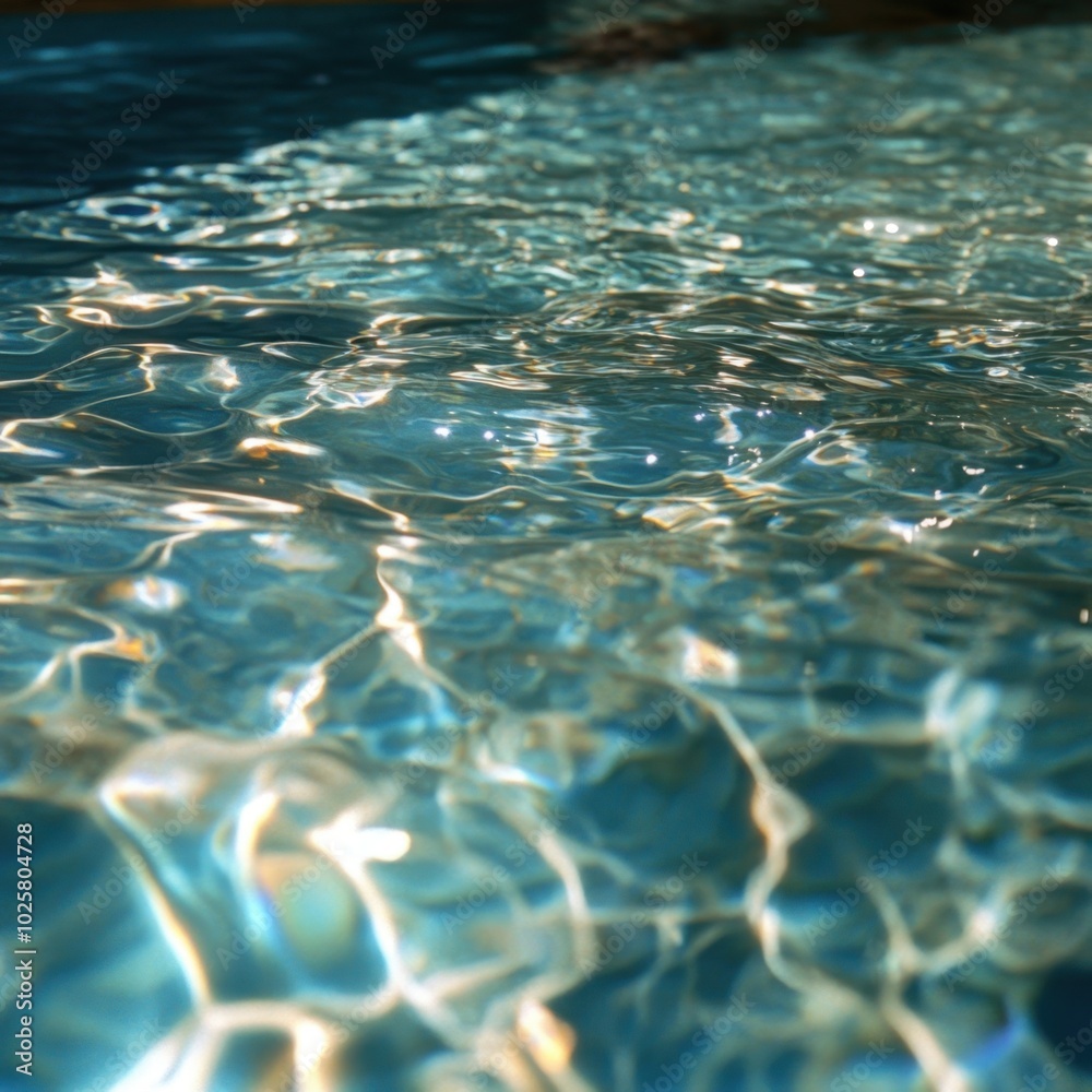 Crystal Clear Water in Reflective Pool Surface Crystal Clear Water in Reflective Pool Surface