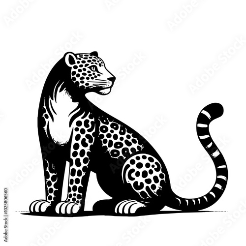 Cheetah sitting gracefully, perfect for wildlife protection and conservation campaigns, ideal for World Wildlife Day and endangered species awareness, clipart PNG