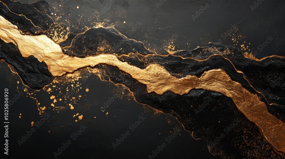 Abstract Gold and Black Texture Abstract Gold and Black Texture