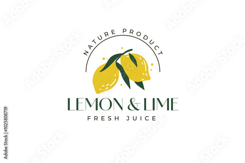 Lemon and lime fresh juice logo concept