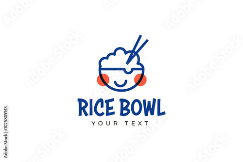 Rice bowl simple logo concept design