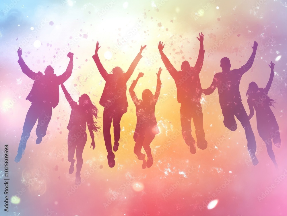 A motivational success in life scene, showing people celebrating their accomplishments, with clear visuals representing health, career, and personal happiness A motivational success in life scene, showing people celebrating their accomplishments, with clear visuals representing health, career, and personal happiness