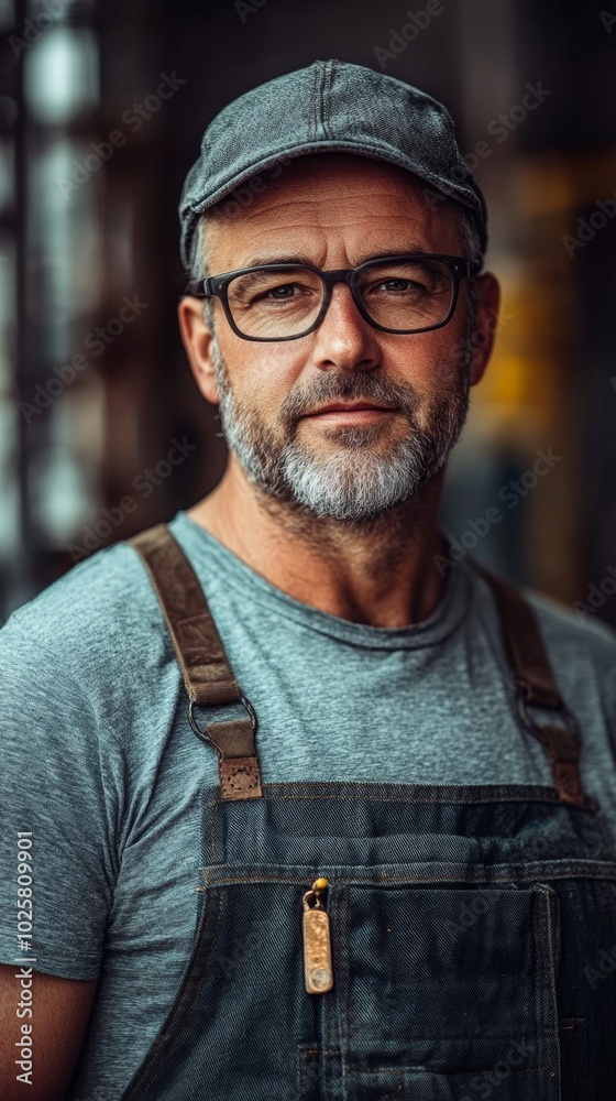 A chubby middle-aged electrician. ai generated A chubby middle-aged electrician. ai generated