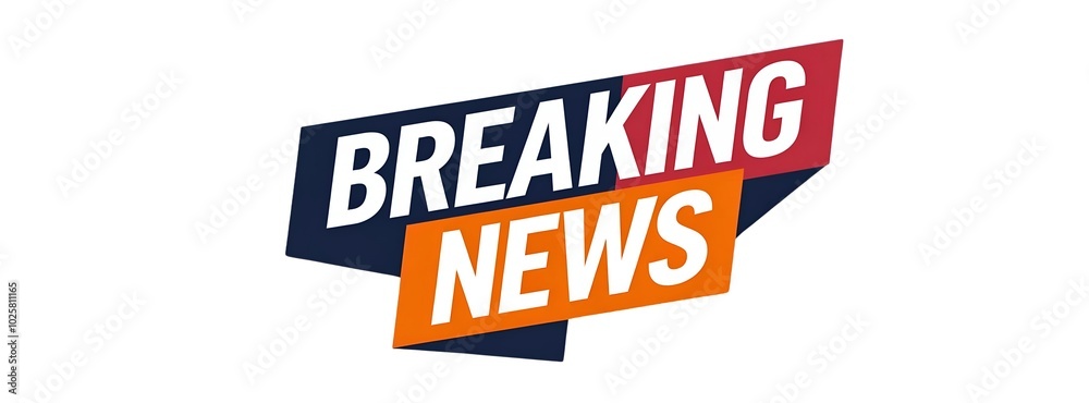 Obraz premium BREAKING NEWS creative banner,minimalistic flat vector illustration,plain background