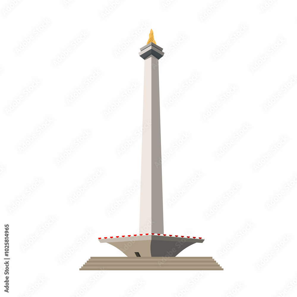 Fototapeta premium Tugu Monas Monumen Nasional Indoneisa Vector Image And Illustration