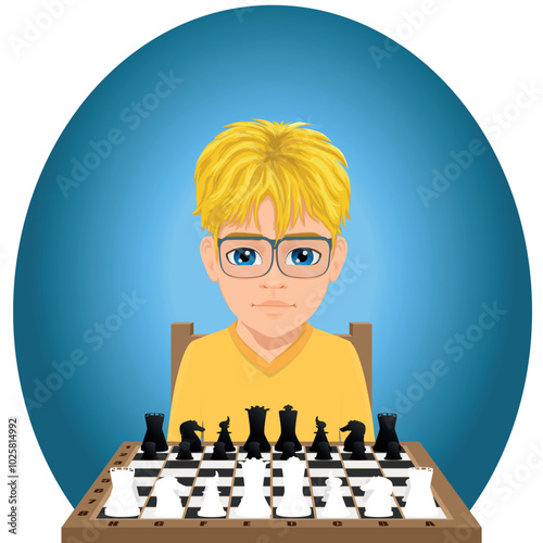 boy playing the chess