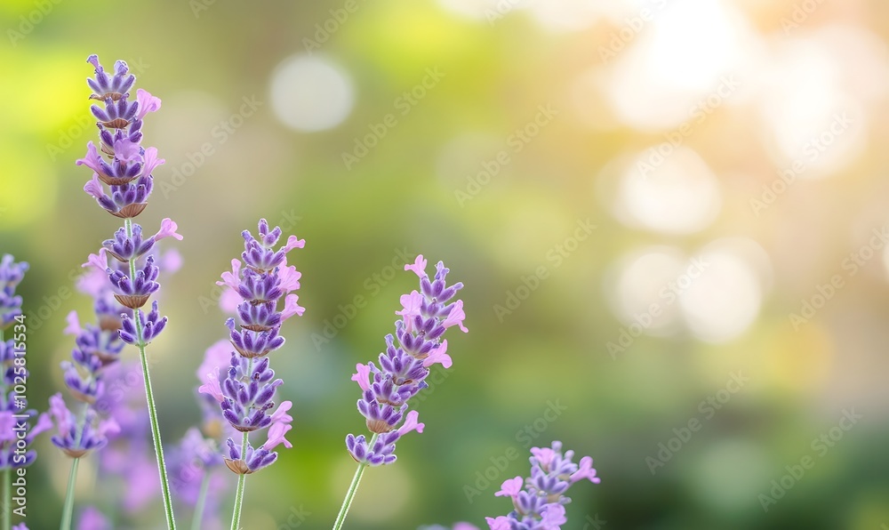 A summer day captures lavender flowers blooming in a garden, Generative AI A summer day captures lavender flowers blooming in a garden, Generative AI