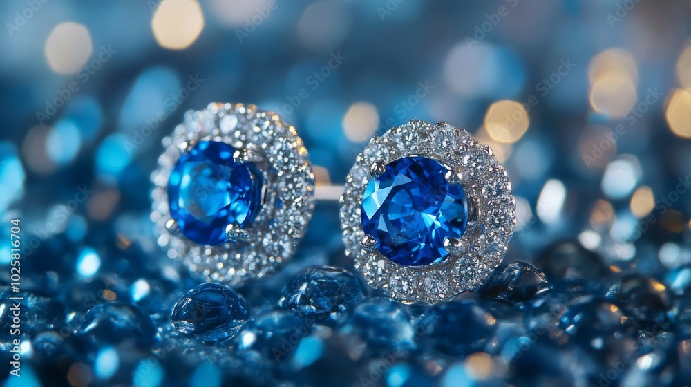 Elegant Blue Gemstone Earrings
