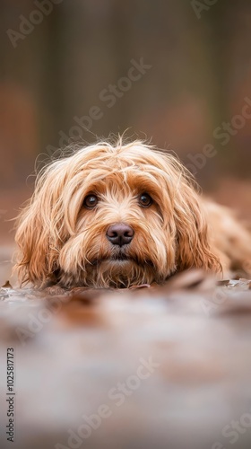  A tight shot of a dog resting with its head above water