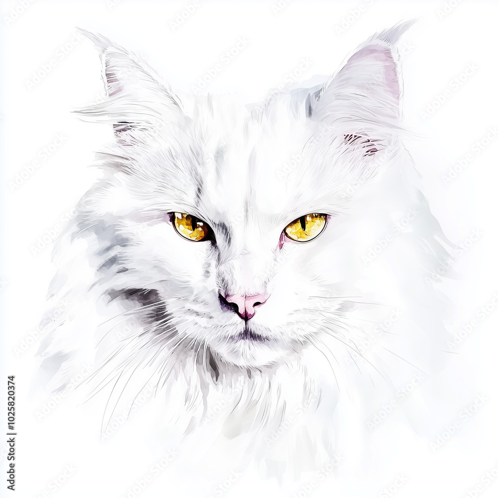 watercolour kitten on a white background watercolour kitten on a white background