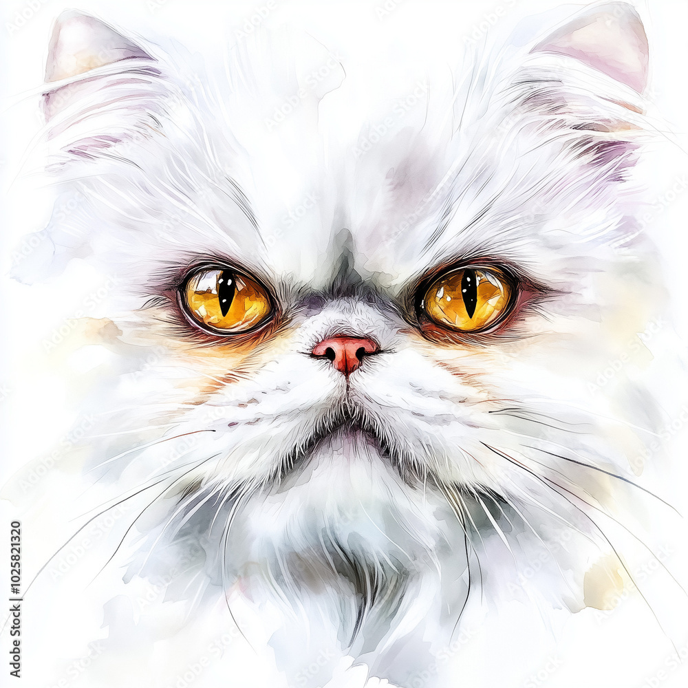 Fototapeta premium watercolour kitten on a white background