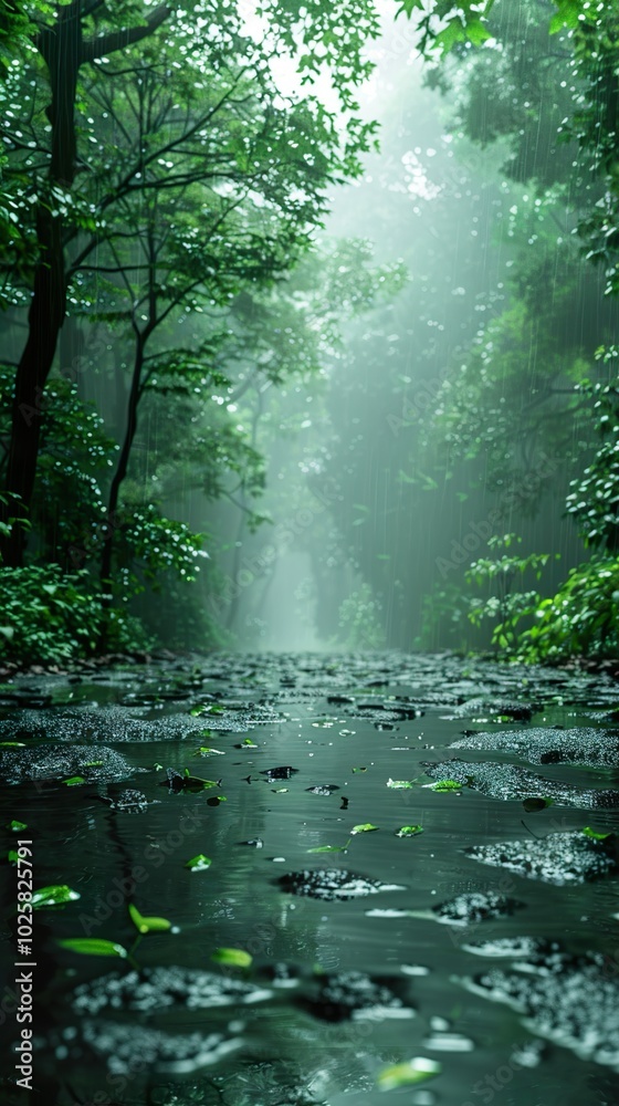 Rainy Forest Path - Nature Photography Rainy Forest Path - Nature Photography